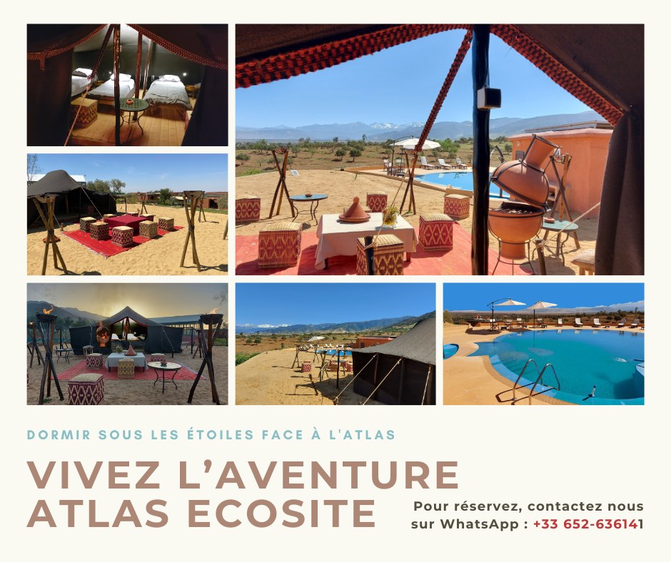 ⛺✨ Dormir sous les étoiles face à l'Atlas enneigé